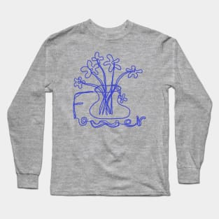 flowers, one line drawing Long Sleeve T-Shirt